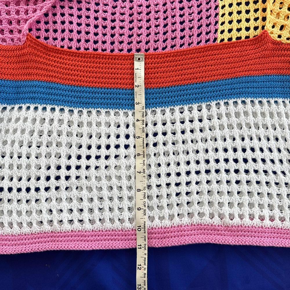 Y2K Colorblock Knit Cropped Sweater - Picture 4 of 6